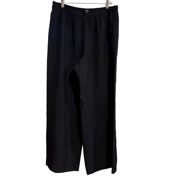 J. Crew Women's Wide Leg Stratus Pant in Textured Black Satin Size M NWOT - Picture 2 of 9